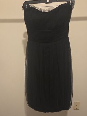 Vera Wang Strapless Black Tulle Dress